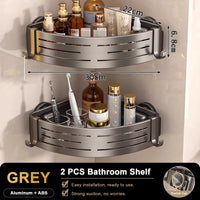 Étagère de Douche d'Angle à Ventouse Grise 1 ou 2 Pièces