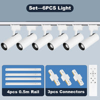 Spot LED sur Rail Dimmable, Kit 3 à 8 Spots 20 W avec Télécommande