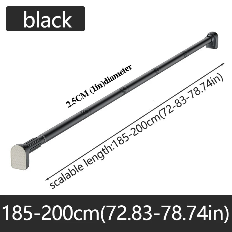 Barre Rideau de Douche Télescopique Inox, Noire ou Argentée, 80 à 270 cm