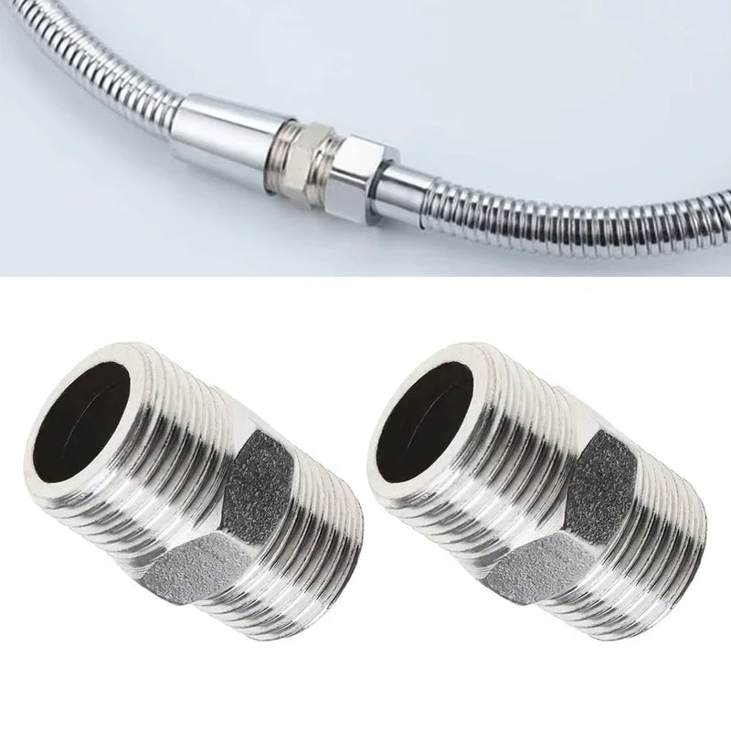 Raccord Rallonge Flexible de Douche Inox 1/2 Pouce Lot de 2