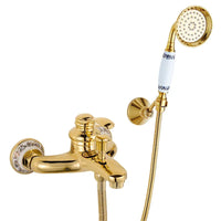 Colonne de Douche Classique Laiton Douchette Main Baignoire