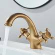Robinet Lavabo Rétro Double Poignée Laiton