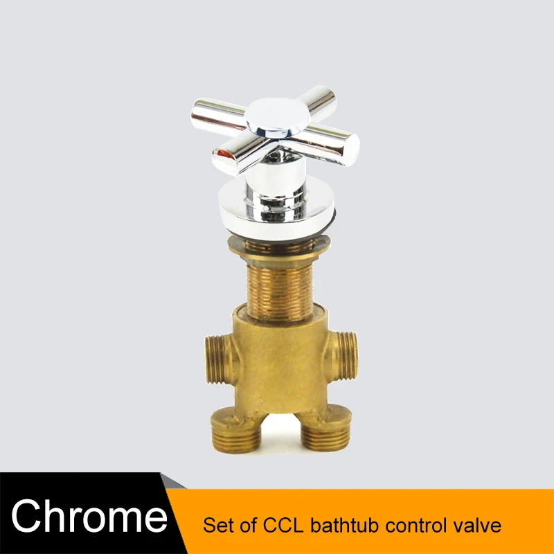Vanne de Baignoire Laiton Chromé, Quatre Styles de Poignée, 10 Modèles