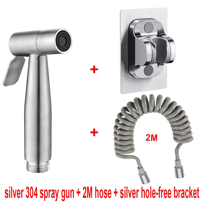 Douchette WC Inox Kit Flexible et Support