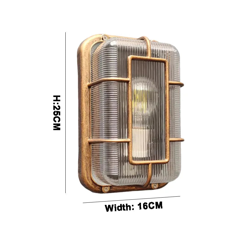 Plafonnier Cuisine Rétro Industriel Bronze avec Cage Métallique, Douille E27