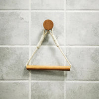 Porte-Serviette Mural en Bois, Corde ou Cuir