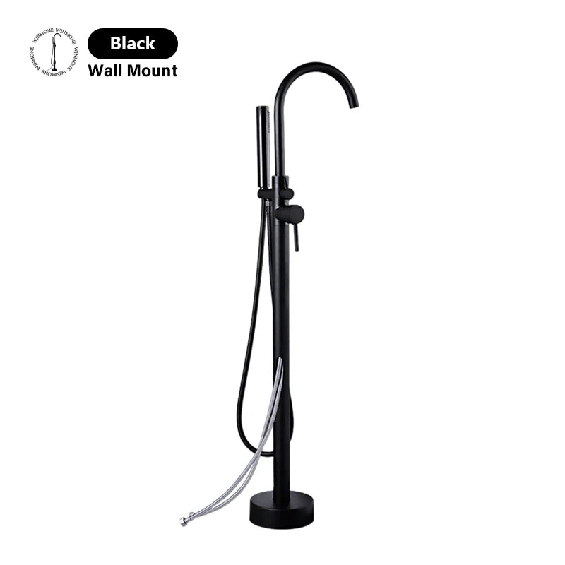 Robinet Baignoire sur Pied Autoportant avec Douchette, Hauteur 130 cm, 5 Finitions