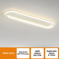 Plafonnier LED Cuisine Ovale Dimmable Doré Noir Blanc
