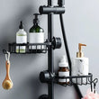 Étagère de Douche Aluminium pour Barre ou Robinet, Noir ou Argent