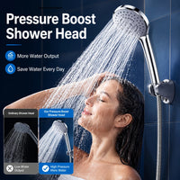 Pommeau de Douche Portable 5 Jets Haute Pression Gris Argent