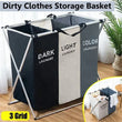 Panier à Linge Pliable 1 ou 3 Compartiments, Noir ou Gris