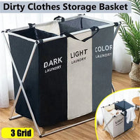 Panier à Linge Pliable 1 ou 3 Compartiments, Noir ou Gris