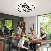 Plafonnier LED Cuisine Multi-Anneaux Dimmable Noir Blanc