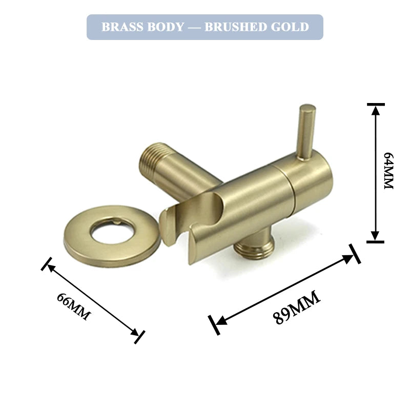 Douchette WC Murale Seule ou en Kit avec Robinet d'Angle, 4 Finitions