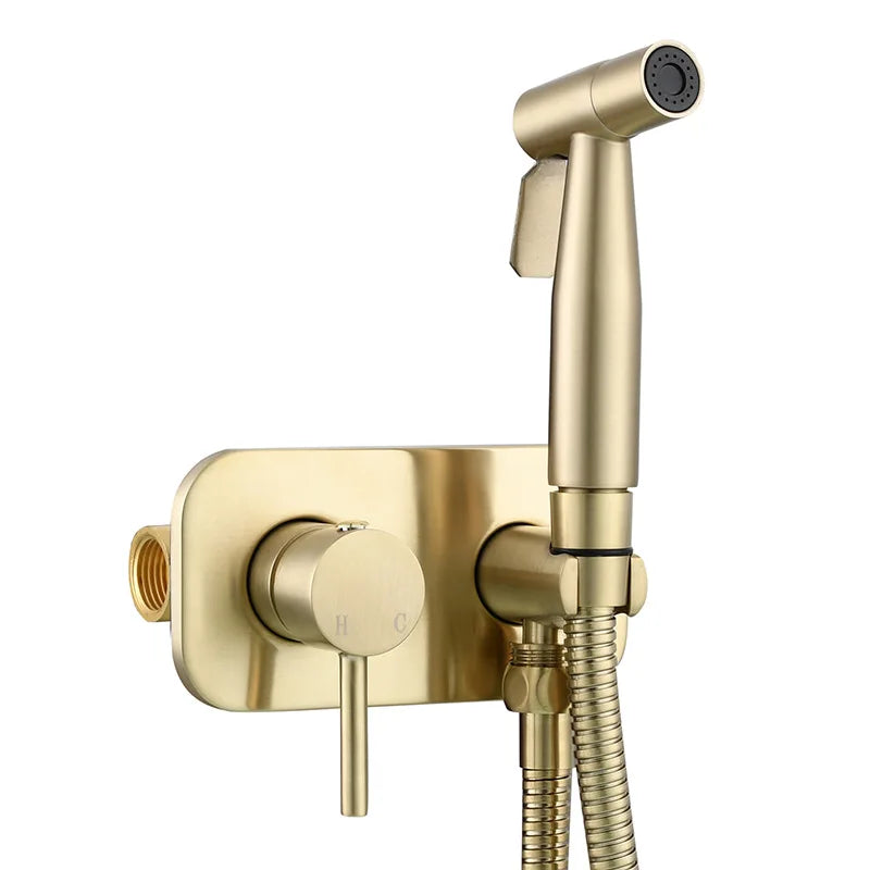 Douchette WC Mitigeur à Encastrer Platine Rectangulaire, 3 Finitions