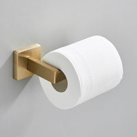Accessoires Salle de Bain Doré Brossé Carré à la Pièce, 6 Articles