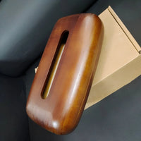 Boîte à Mouchoirs en Bois de Noyer, Couvercle Amovible, 22 x 13 cm