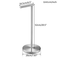 Porte-Papier Toilette sur Pied Inox 304 Brossé, 52 cm, Base Ronde 20 cm
