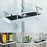 Étagère de Douche ABS pour Barre 22-24 mm, Noir ou Blanc