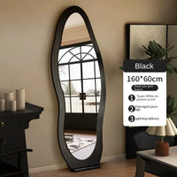 Miroir sur Pied Forme Organique Noir ou Noyer