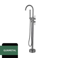 Robinet Baignoire Îlot sur Pied avec Douchette 1,5 m, Laiton, 6 Finitions