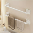 Porte-Serviette sur Pied Aluminium Blanc Ajustable 40-60 cm
