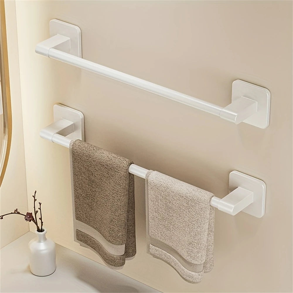 Porte-Serviette sur Pied Aluminium Blanc Ajustable 40-60 cm