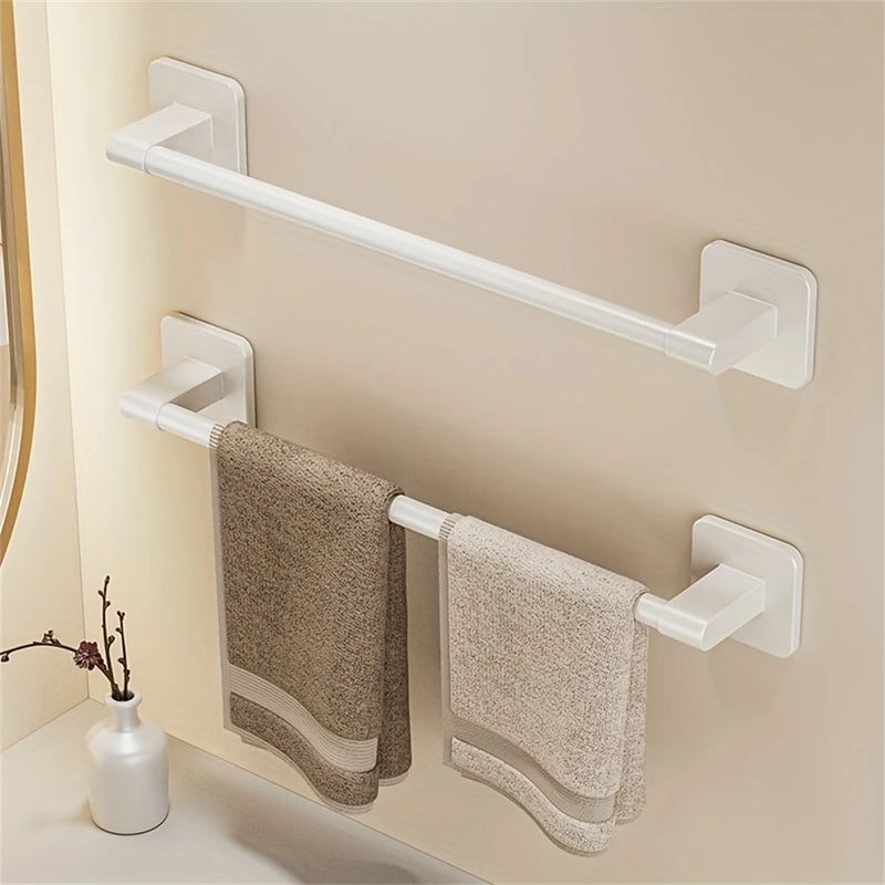 Porte-Serviette sur Pied Aluminium Blanc Ajustable 40-60 cm