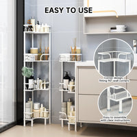 Étagère d'Angle Salle de Bain Métal sur Pied, 2 à 4 Niveaux