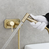 Douchette WC Mitigeur à Encastrer Platine Rectangulaire, 3 Finitions