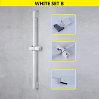 Barre de Douche Réglable Inox 64 cm, Ronde ou Carrée, 6 Finitions