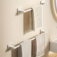 Porte-Serviette sur Pied Aluminium Blanc Ajustable 40-60 cm