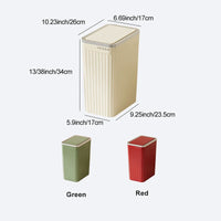 Poubelle Cuisine Étroite à Couvercle Poussoir, 34 cm, Rouge, Vert ou Blanc
