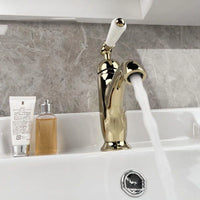 Mitigeur Lavabo Rétro Poignée Blanche Laiton, 6 Finitions