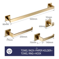 Accessoires Salle de Bain Doré Brossé à la Pièce ou en Kit