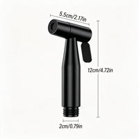 Douchette WC Inox Kit avec Flexible Spiralé 3 m, Noir ou Argent