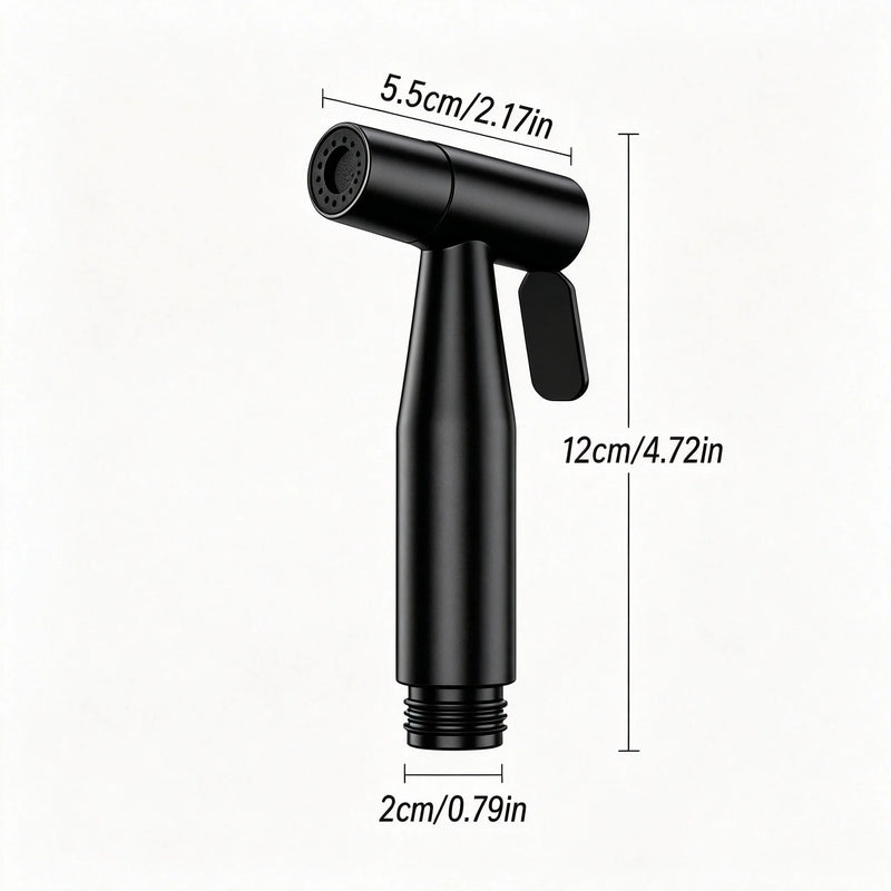 Douchette WC Inox Kit avec Flexible Spiralé 3 m, Noir ou Argent