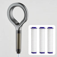 Pommeau de Douche Anneau Creux avec Filtre, Noir, Gris ou Argenté
