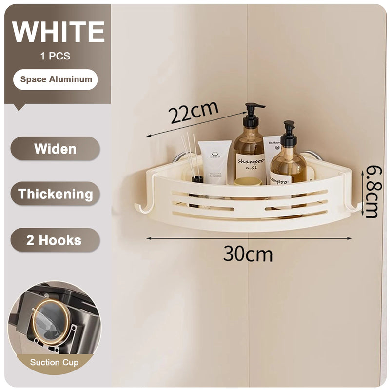 Étagère de Douche d'Angle à Ventouse Grise 1 ou 2 Pièces