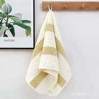 Serviette de Toilette Gaufrée Rayée Bleu et Blanc 32 x 72 cm