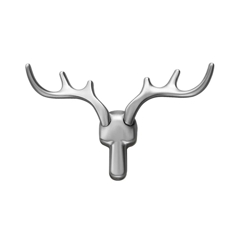 Patère Murale Bois de Cerf Alliage de Zinc Noir, Doré ou Argent