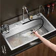 Évier Cuisine Inox 304 Cascade 1 Bac avec Robinet, 3 Largeurs