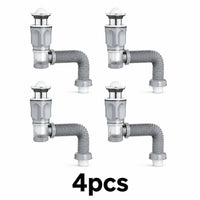 Siphon Lavabo Flexible 30-90 cm avec Bonde, Noir ou Gris