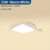 Plafonnier LED Carré Cuisine 3 Teintes 18 à 45 W