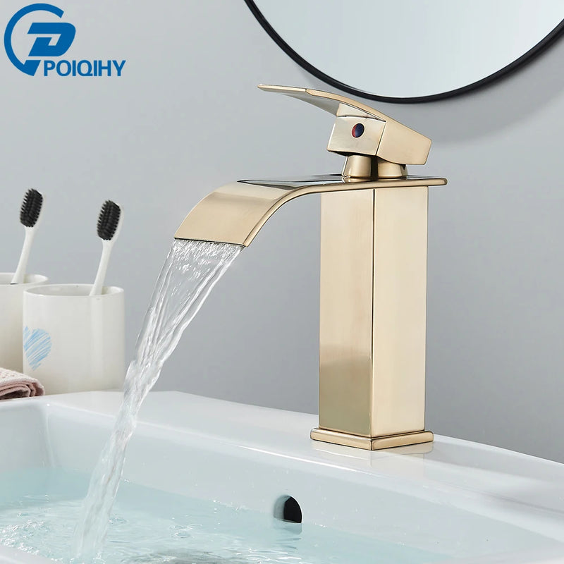 Mitigeur Lavabo Cascade Carré Noir Mat