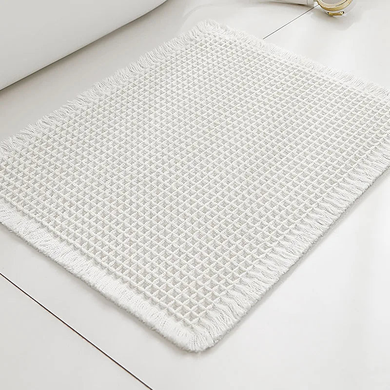 Tapis de Bain à Pompons Antidérapant Ultra Absorbant
