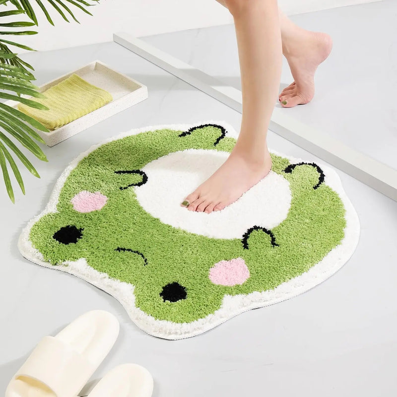 Tapis de Bain Antidérapant Motif Grenouille Ultra Absorbant