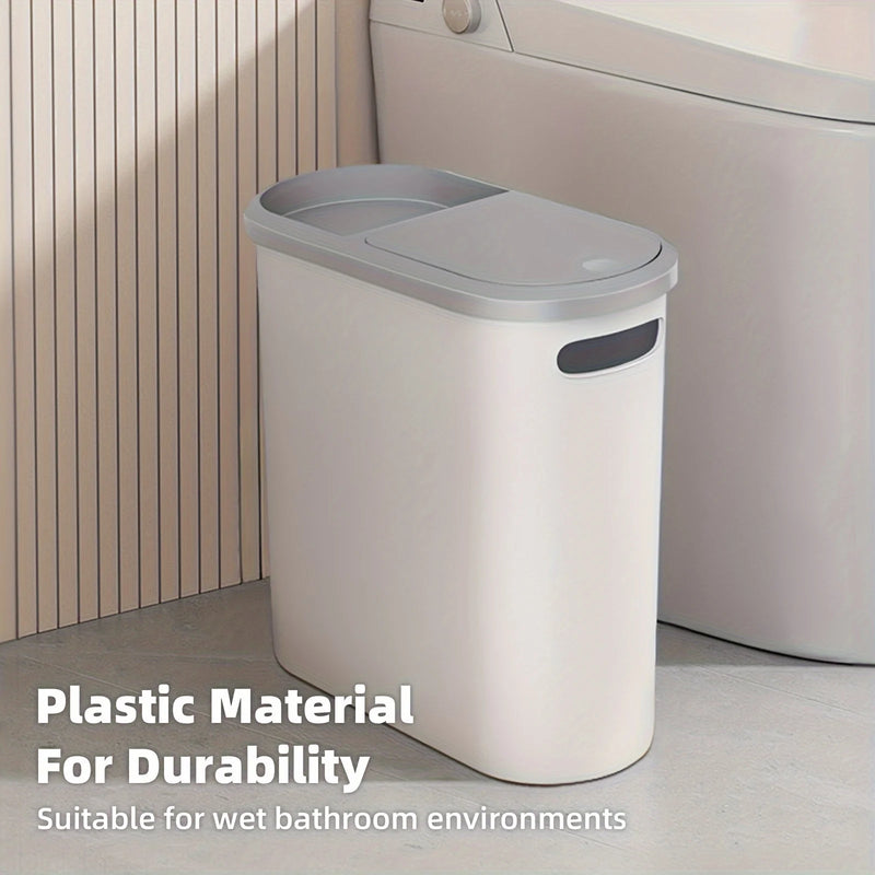 Poubelle Salle de Bain Compacte Poignée Intégrée 10 Litres
