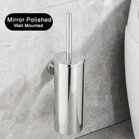 Brosse WC Inox avec Support Cylindrique, Murale ou à Poser, 7 Finitions