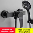 Mitigeur Douche Mural Noir Mat, Seul ou avec Douchette et Flexible